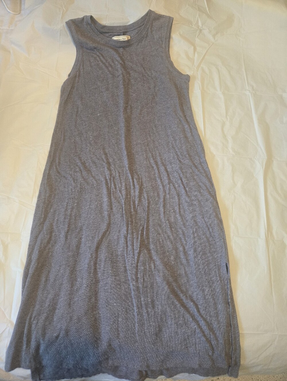 Sleeveless Gray Maxi Dress - ABERCROMBIE & FITCH